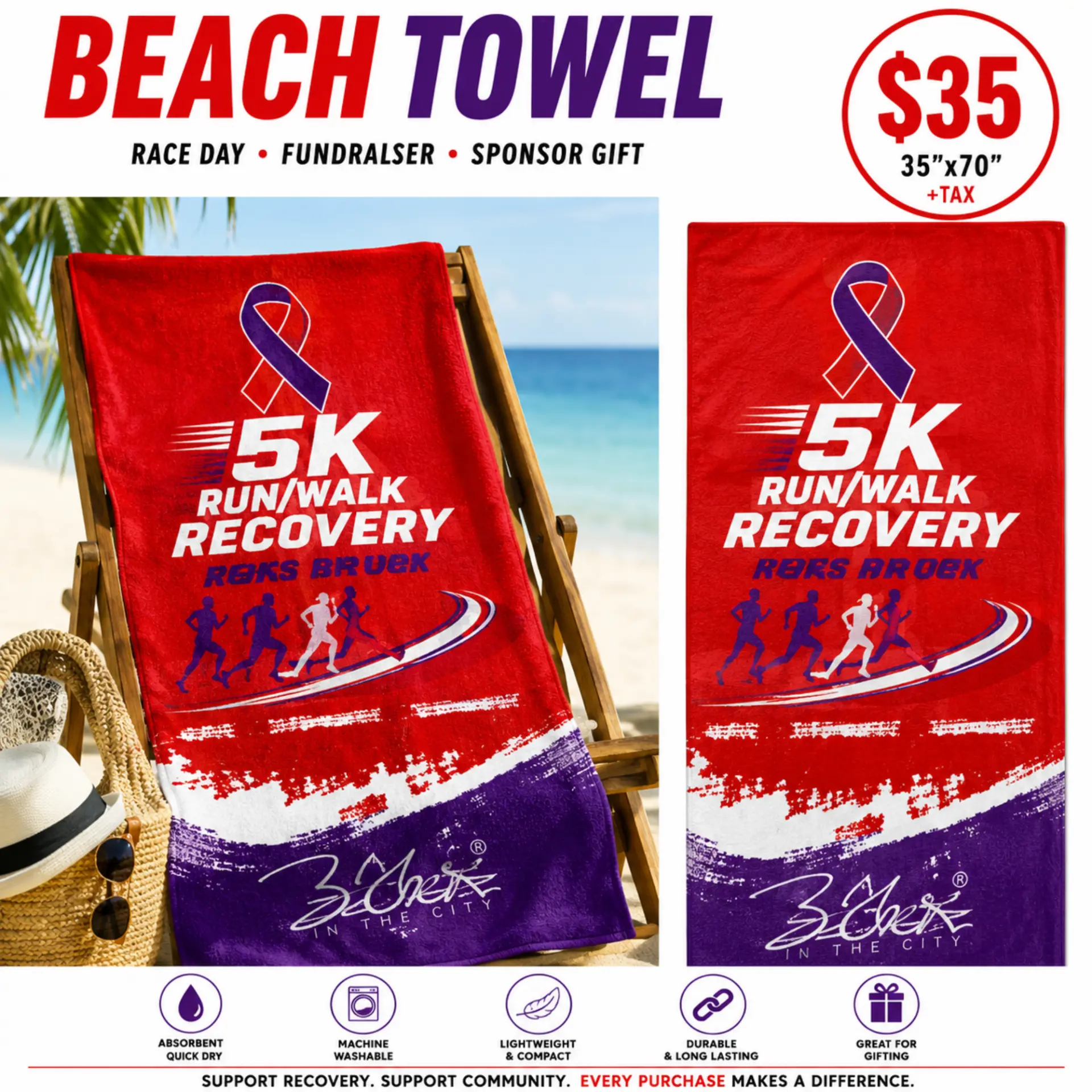 Race Day Beach Towel
