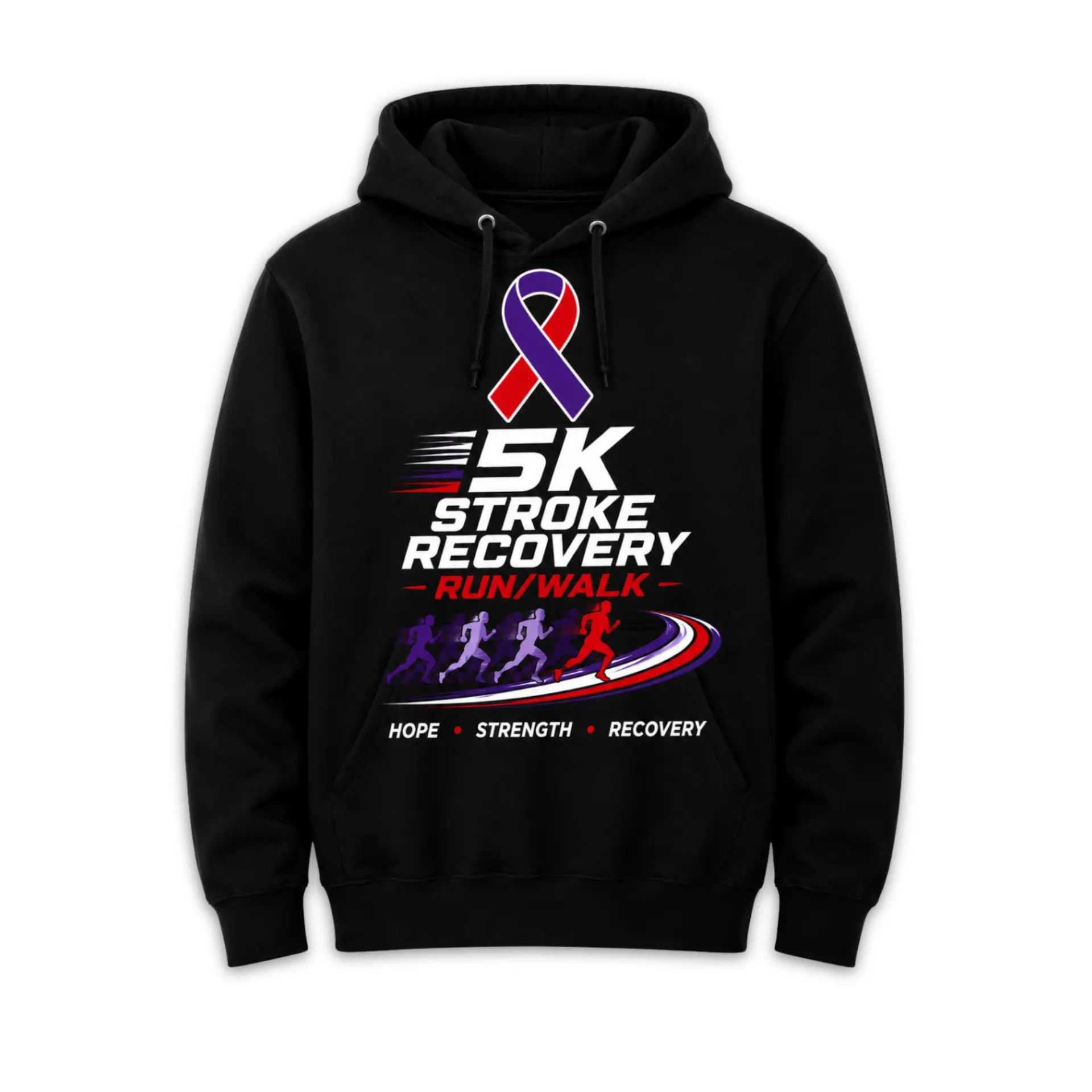 Run/Walk Black Hoodie